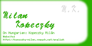 milan kopeczky business card