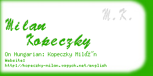 milan kopeczky business card